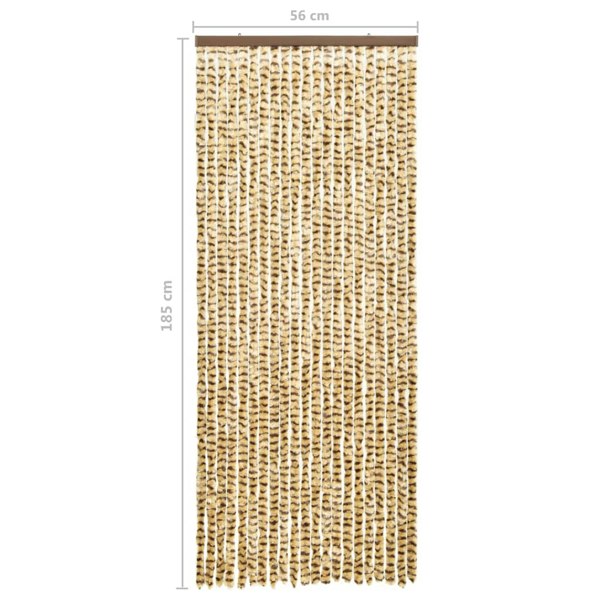 Berkfield Insect Curtain Beige and Brown 56x185 cm Chenille