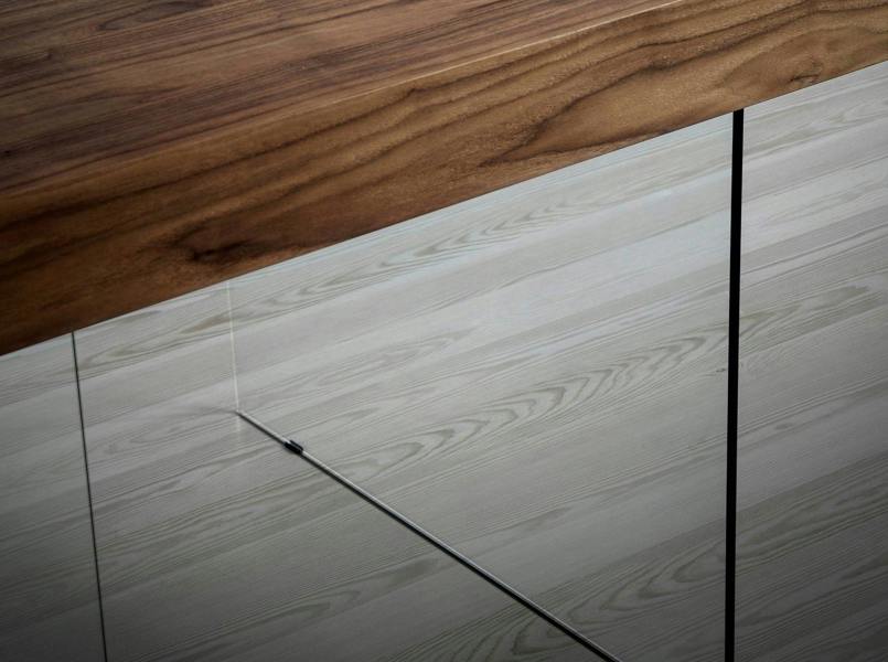 Angel Cerdá Rectangular walnut and tempered glass dining table 1028