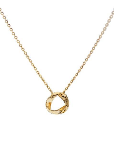 Dainty Gold Circle Karma Necklace - Necklaces - Elk & Bloom