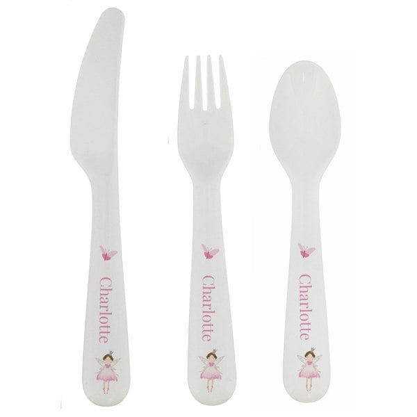 Personalised Memento Company Personalised Fairy Princess Plastic Cutlery Set