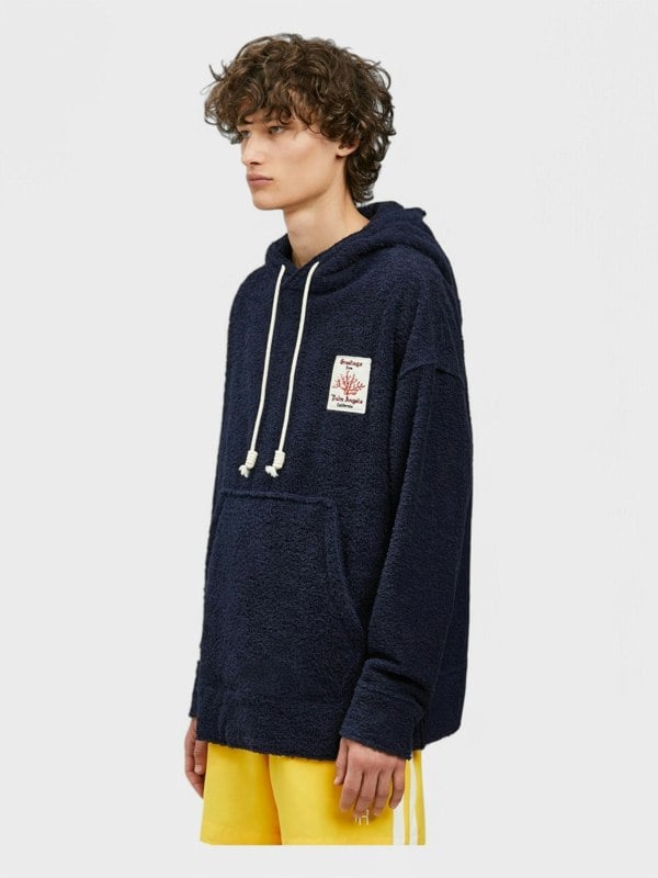 Palm Angels Coral Terry Hoodie Navy - Supplied FashionPalm Angels