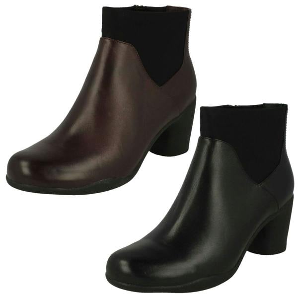 Clarks Ladies Clarks Smart Ankle Boots Un Rosa Mid