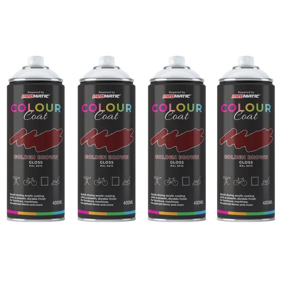 Colour Coat 4X Golden Brown RAL 8015 Gloss Spray Paint 400ml
