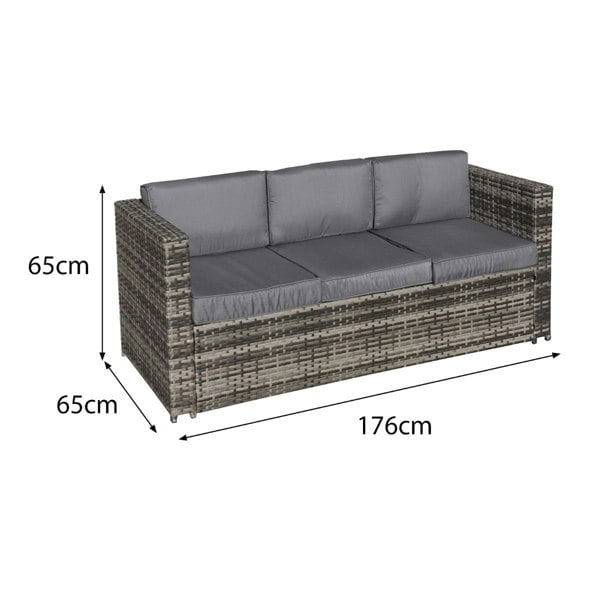 Oseasons Malta Rattan 6 Seat Rising Table Corner Set in Walnut Grey