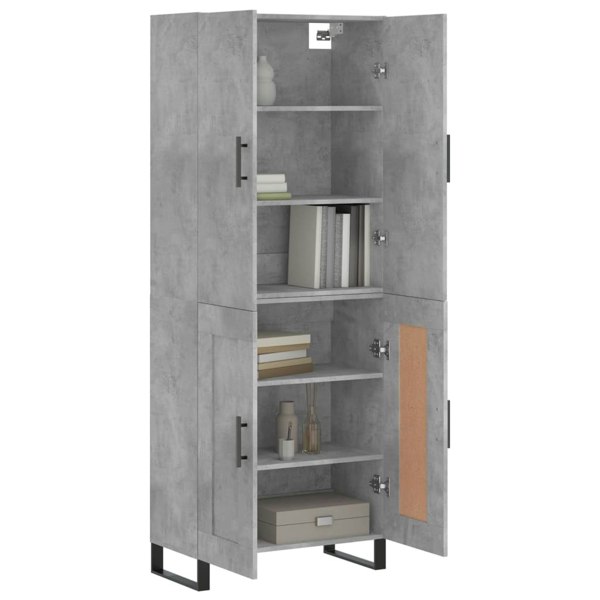 Berkfield Highboard Concrete Grey 69.5x34x180 cm Engineered Wood