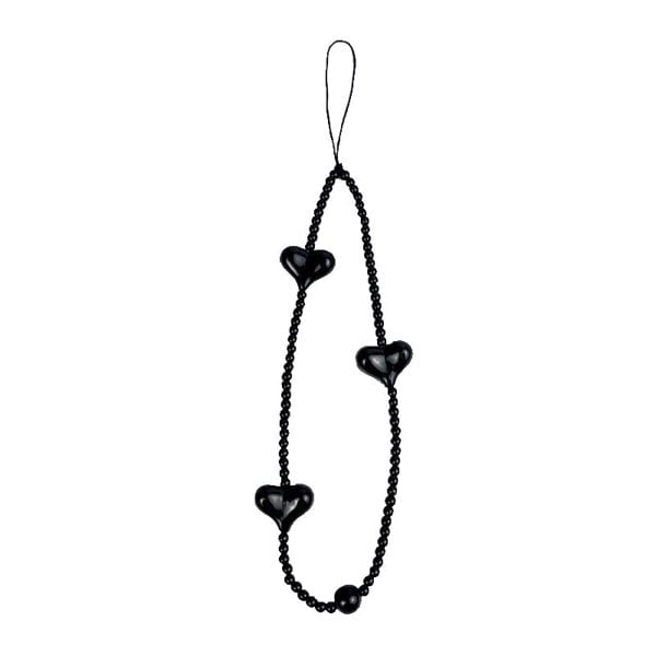 Gold Trip Black Hearts Wristlet Phone Strap
