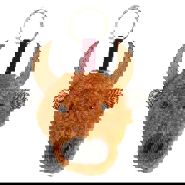 Earth Squared Highland Cow Fluffy Keyring with Tweed Ears