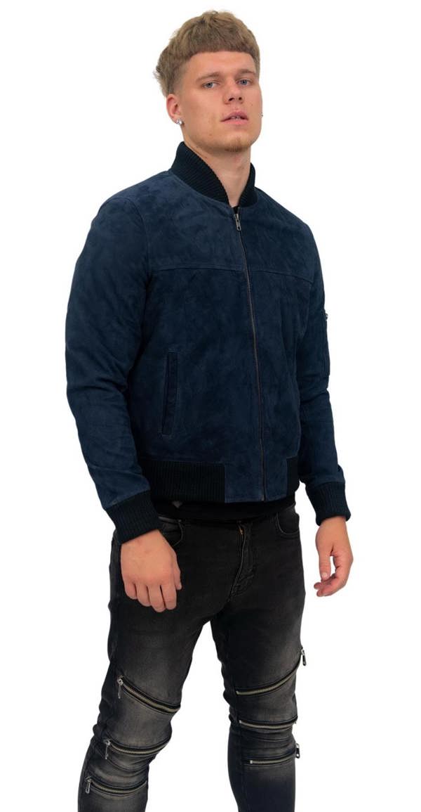 Infinity Leather Mens Goat Suede MA-1 Bomber Jacket-Auckland