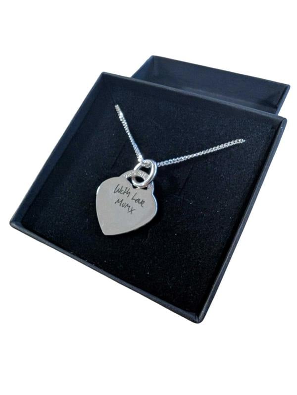 Memorials Direct Sterling Silver Personalised Heart Handwriting Necklace