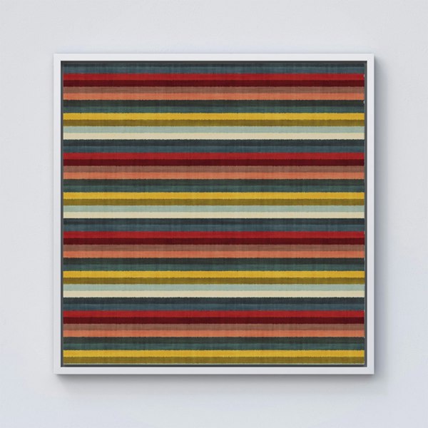 Warren Reed Multicolour Striped Brish Pattern Framed Canvas