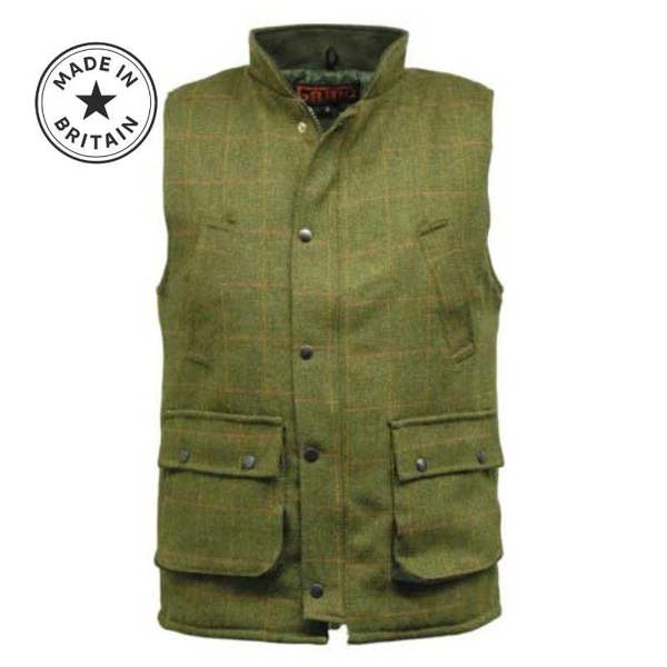 Game Derby Tweed gilet for made lovingly made in Britain for shooters, farmers and beaters