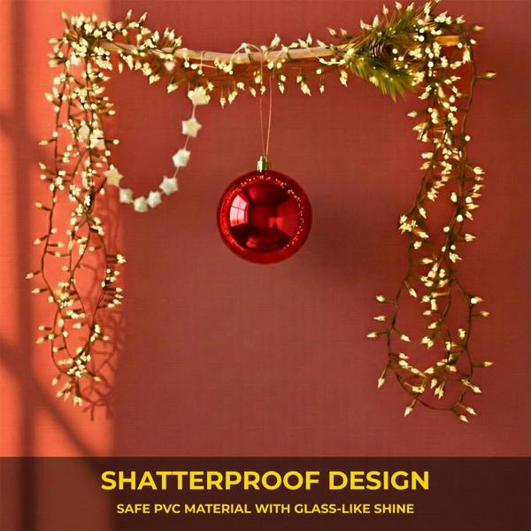 Shatchi 2cm Red Glossy Christmas Bauble for Festive Home Styling and Seasonal Displays