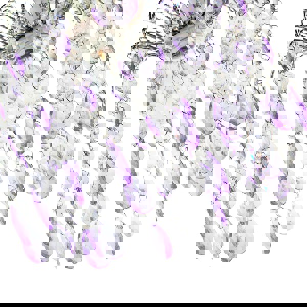 Modern Waterfall Pendant Shade with Lilac and Clear Acrylic Drops Image 5