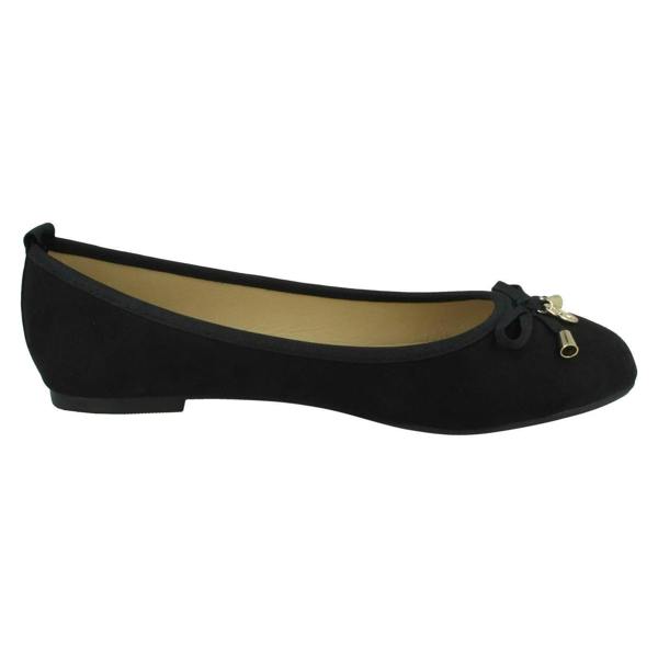 Spot On Ladies Spot On Flat Black Ballerina Shoes F80530