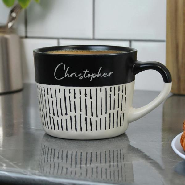 Personalised Handmade Dipped Dash Ceramic Mug - alternative angle