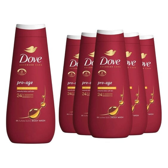 Dove Advanced Care Body Wash Pro Age for 24Hrs Renewing Micromoisture 400ml, 6pk