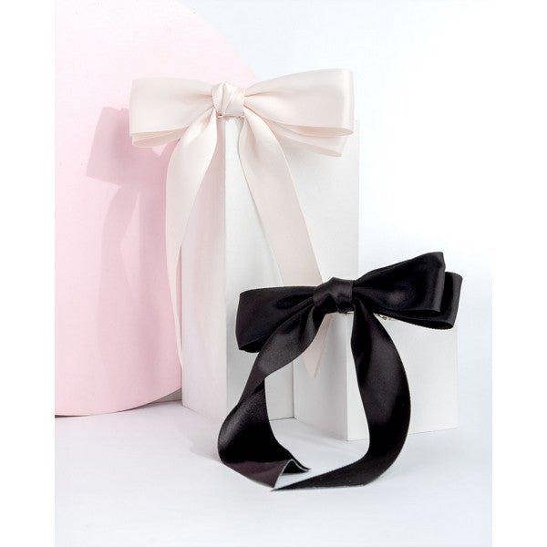Brushworks Satin Hair Bow Duo – Black & White