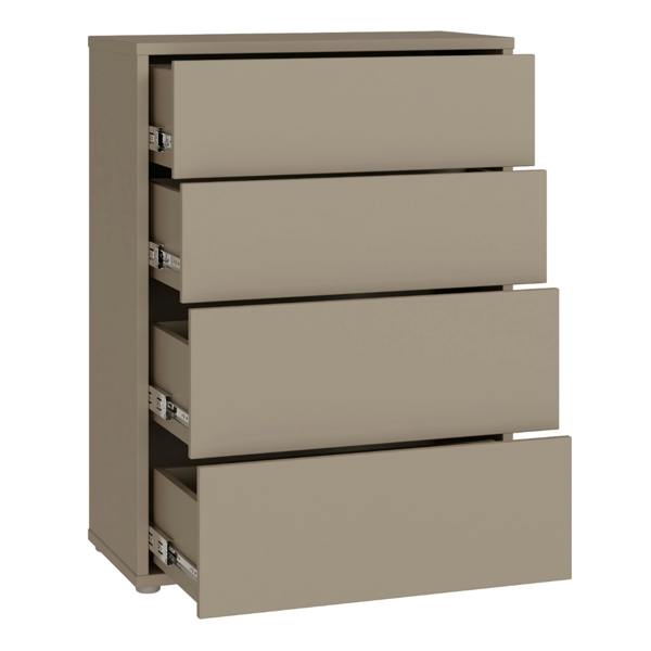 Alice Springs 4 Drawer Chest with Push-to-Open Drawers in Taupe