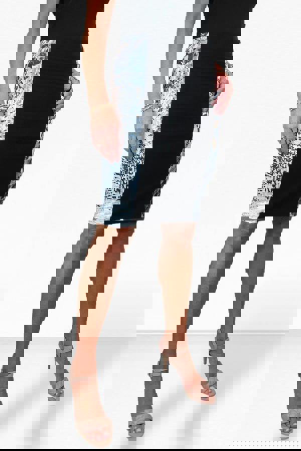 Paulo Due Women's Panelled Animal Print Pencil Skirt