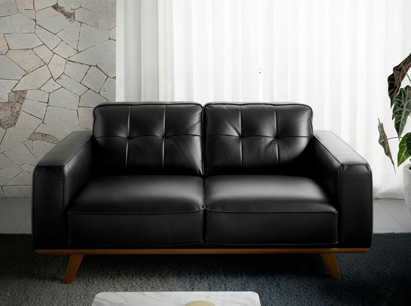 Angel Cerdá Chester sofa in black leather 6030/6031