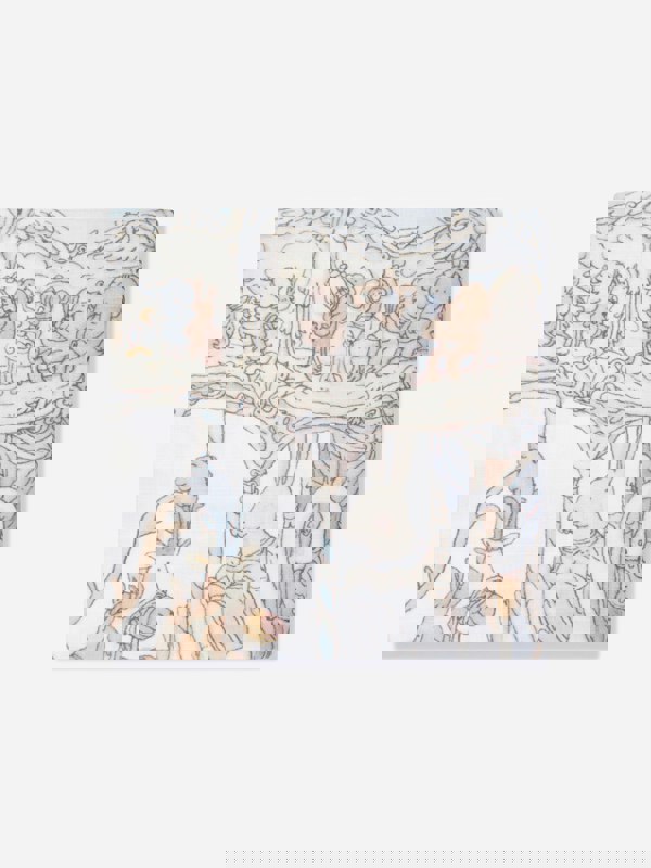 Atelier Choux Baby Boys Carousel Swaddle And Satin Bib Gift Set in Blue