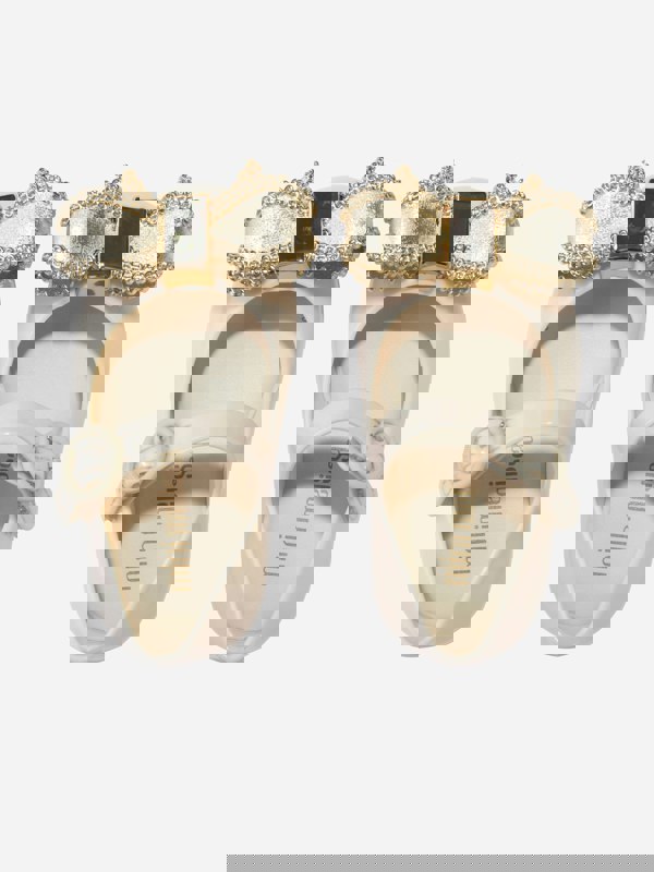 Mini Melissa Girls Mini Sweet Love Bow Jelly Ballerinas in Beige