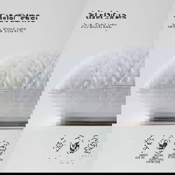 HOMESCAPES Cotton Rich Quilted Pillow Protectors Pack of 4