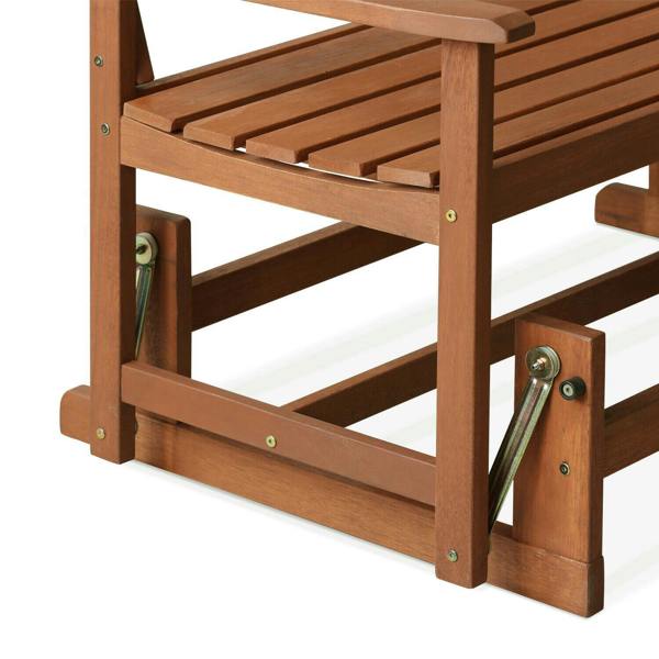 WALPLUS Tioman Outdoor Hardwood New Mexico Glider, Natural | Modern Home Decor