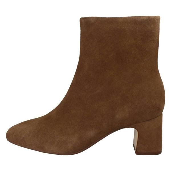 Clarks Ladies Clarks Square Toe Block Heeled Ankle Boots Fernie Zip