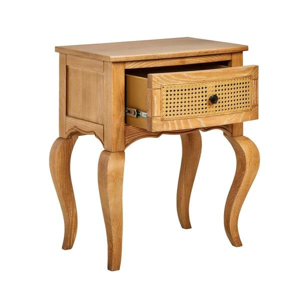 Statement Furniture Louis Bedside Table with Rattan Cane Drawer