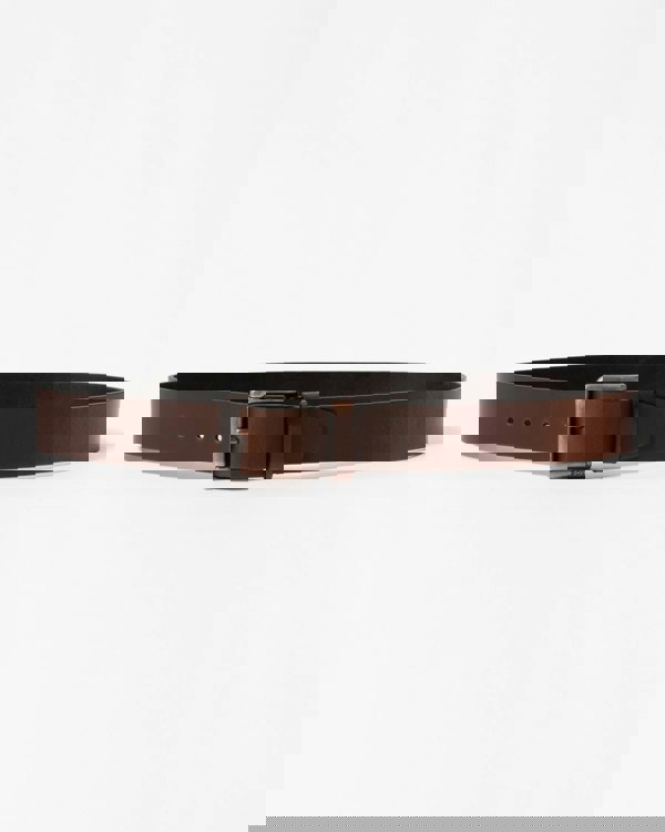 BOSS Orange Joris Mens Italian Leather Belt with Engraved Buckle - Dark Brown 203