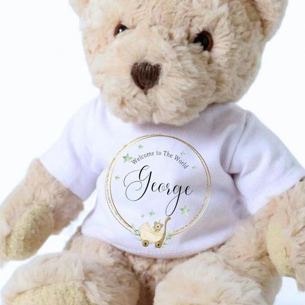 Personalised Welcome to the World Baby Gift Box - Teddy & Vest