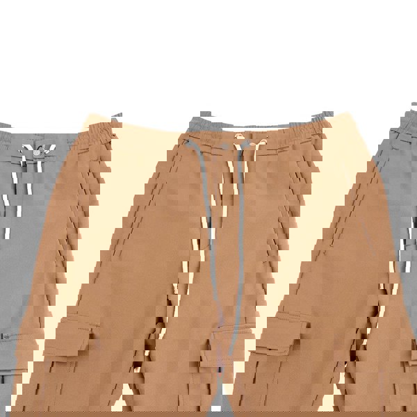 David WeJ Drawstring Trousers with Cargo Pockets - Beige