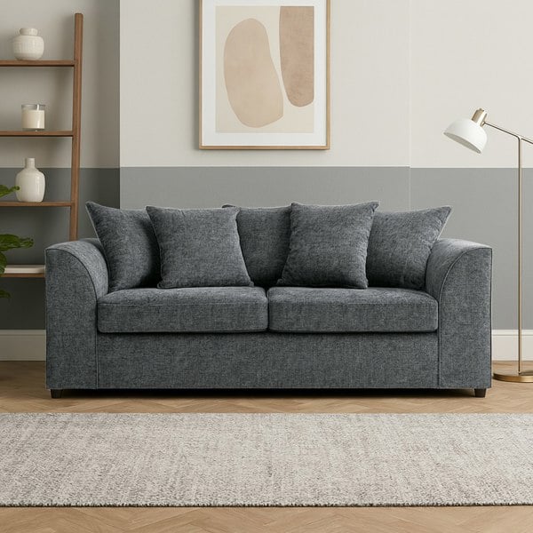 Furnishings For Less Monaco Chenille Fabric 3 Piece Sofa Suite
