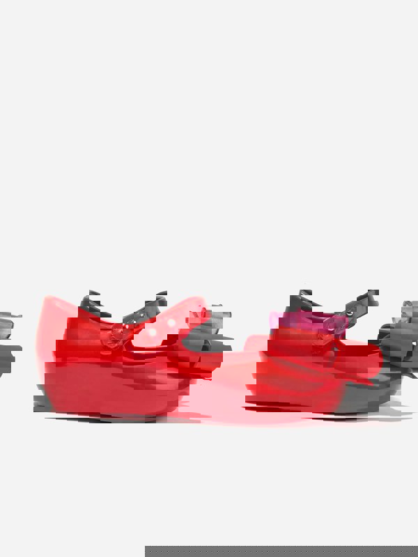 Mini Melissa Girls Mini Ultragirl Fab Bow Ballerinas in Red