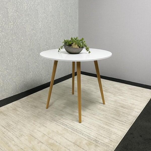 Kosy Koala Round White Dining Table Modern Wooden Kitchen Table Seats 4