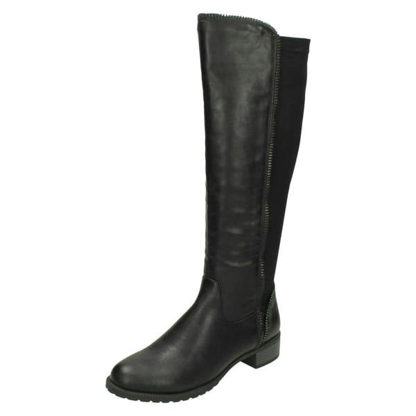 Spot On Ladies Spot On Mid Heel Calf Boots F50868