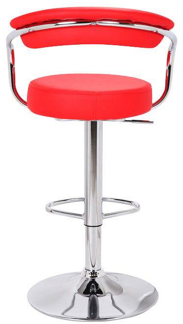 Lamboro Zenith Kitchen Bar Stool, Chrome Footrest, Height Adjustable Swivel Gas Lift, Home Bar & Breakfast Barstool, Faux-Leather, Red