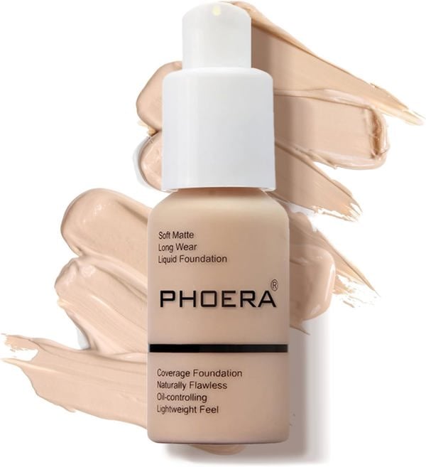 Phoera Flawless Matte Liquid Foundation - Full Coverage Oil-Free Makeup - 30ml