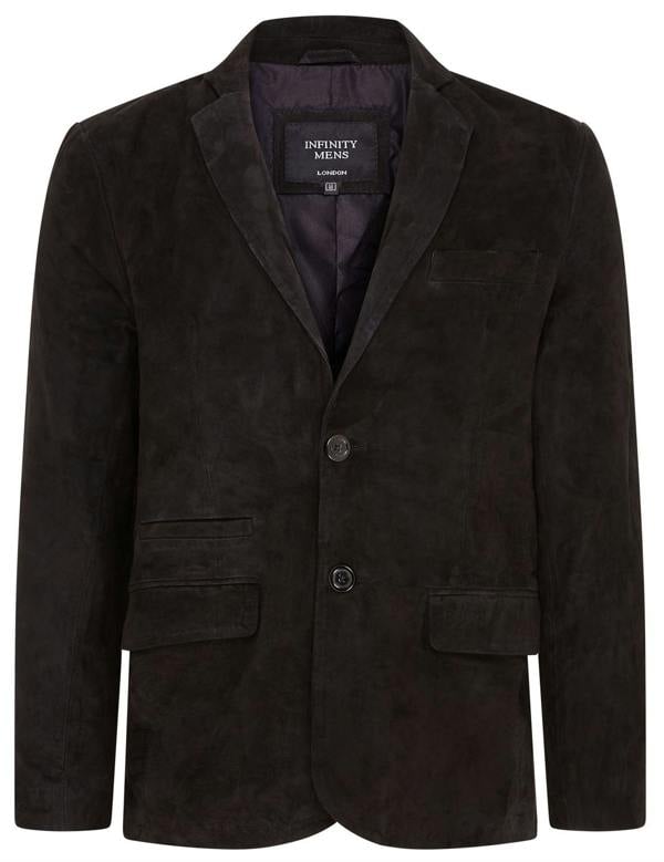 Infinity Leather Mens Slim Goat Suede Italian Blazer Jacket-Somero