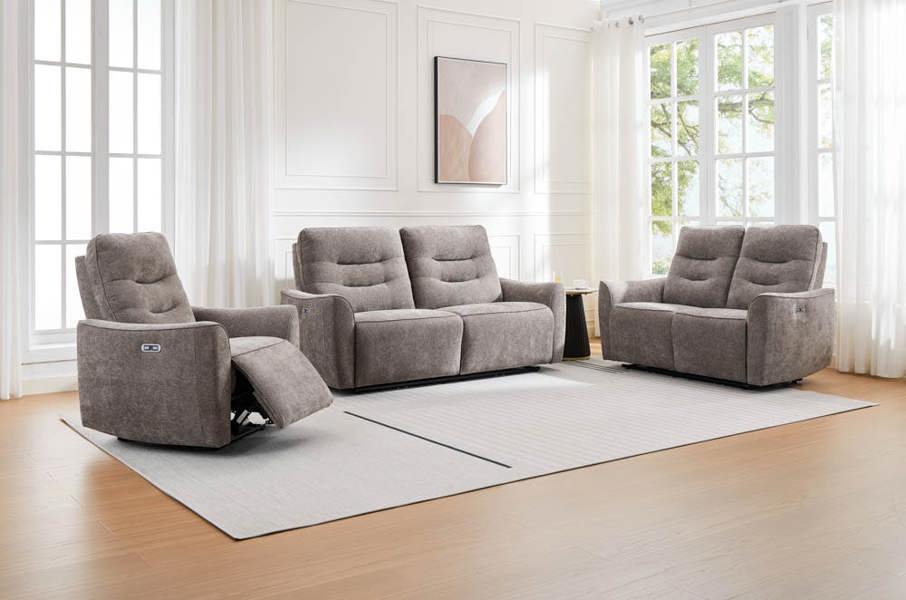 Edgwick Power Recliner Armchair - Stone