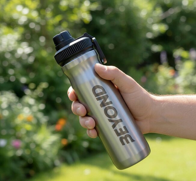 Beyond Shakers Brushed Steel Sports Bottle