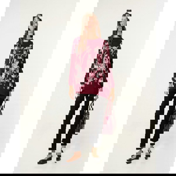 Blue Vanilla Embroidered Round Neck Jumper