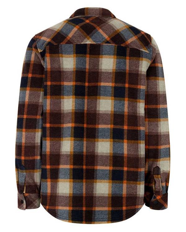 Rear view of Hoggs Brucefield fleece shacket offering full coverage for outdoor work