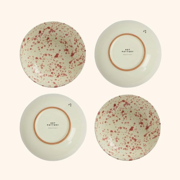 Hot Pottery Pasta Bowl Cranberry - 4 Pieces