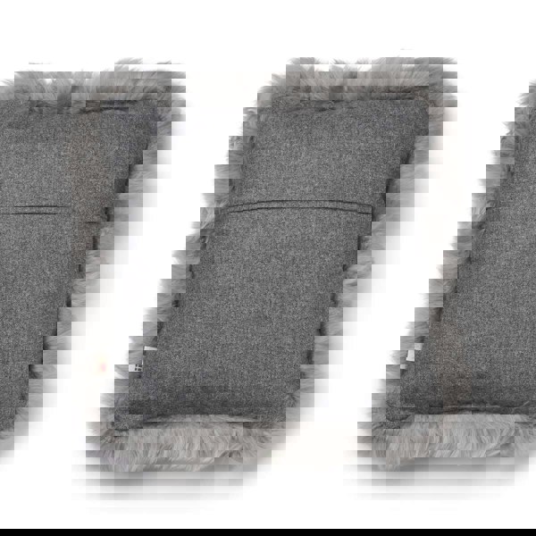 Wool Cushion | LW trim  | 52x52 cm Stone/Light Grey