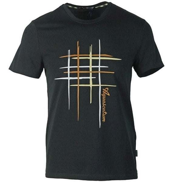 Aquascutum Mens Crew Neck T-Shirt - Black