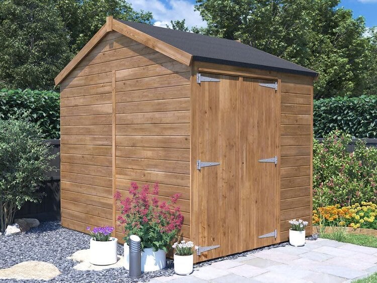 Dunster House Bike Shed Storage 1.8 x 2.4m (6' x 8') 12mm Walls, Apex, Superfelt Included Overlord Modular