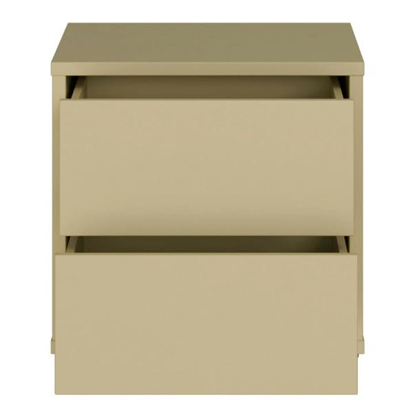 Furniture To Go Alice Springs Low Bedside Cabinet with 2 Drawers Push-to-Open in Butter Yellow