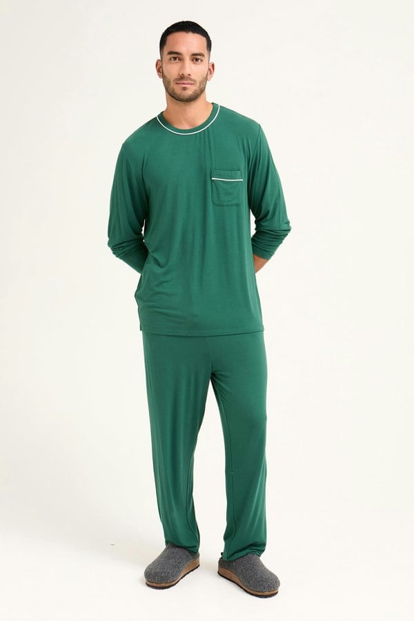 Mister You Bamboo Pyjama Set in Green - Pajamas